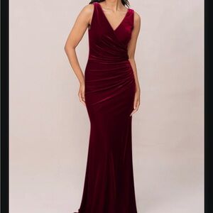revelry Dawson Elegant Burgundy velvet Sleeveless Dress